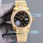 AAA Clone Rolex Datejust II Citizen 8215 Black Face Diamond Gold Jubilee Watch 